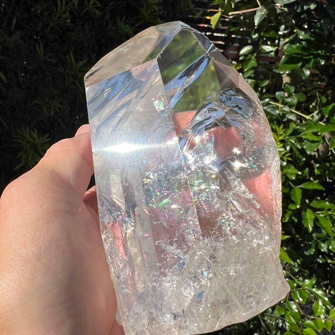 ✳✨激凄超逸品✨極上の高透明度✨超高品質 レインボー 水晶 六角柱 天然石 原石