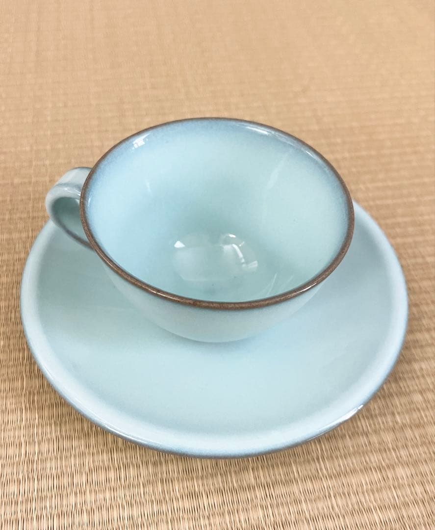 【未使用】小石原焼　人間国宝　福島善三　中野月白瓷　カップ&ソーサー
