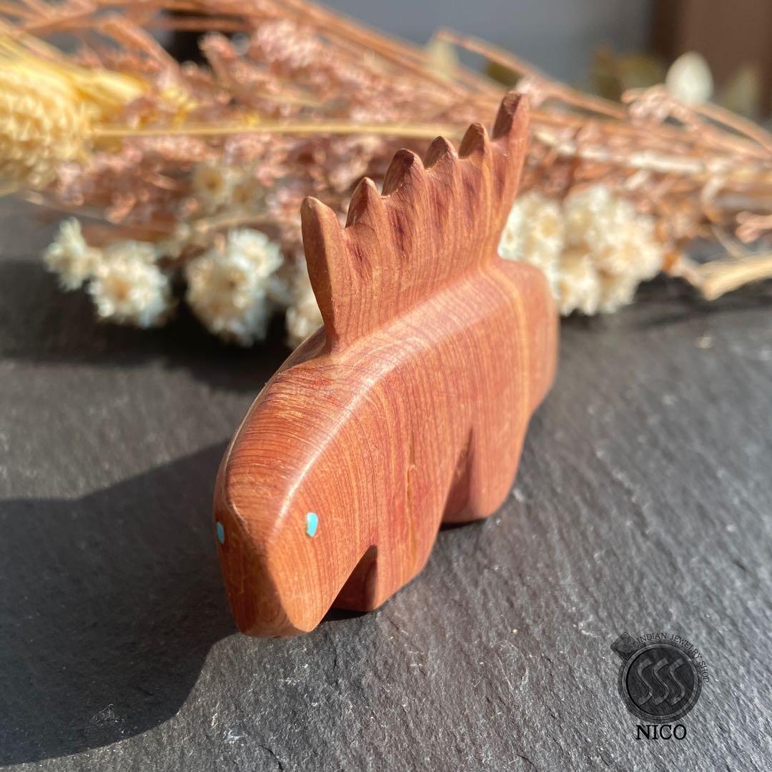 新品　ズニ族　フェティッシュ　恐竜　Zuni　インディアンジュエリー