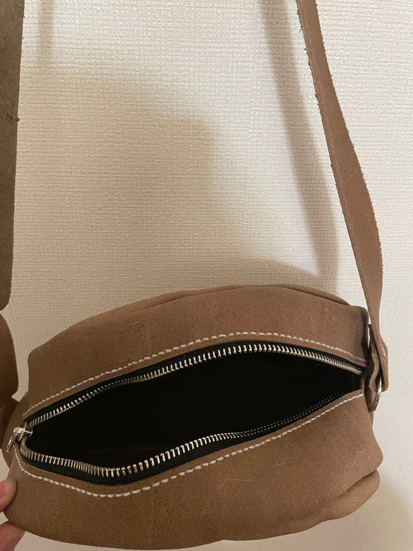 ショルダーバッグ　ドクロペイント　栃木レザー　本革　ハンドメイド　一点物　新品