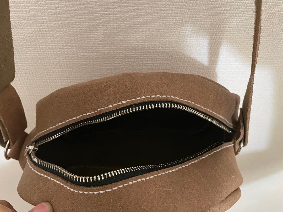 ショルダーバッグ　ドクロペイント　栃木レザー　本革　ハンドメイド　一点物　新品