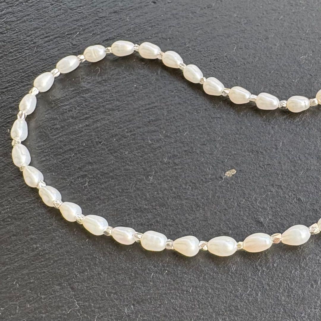 パール ネックレス カレンシルバー