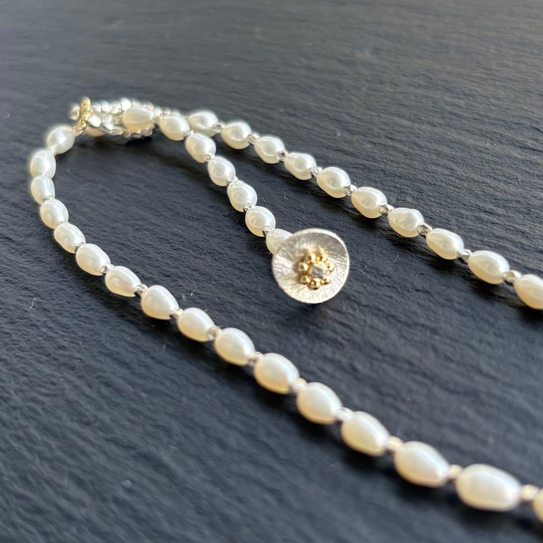 パール ネックレス カレンシルバー