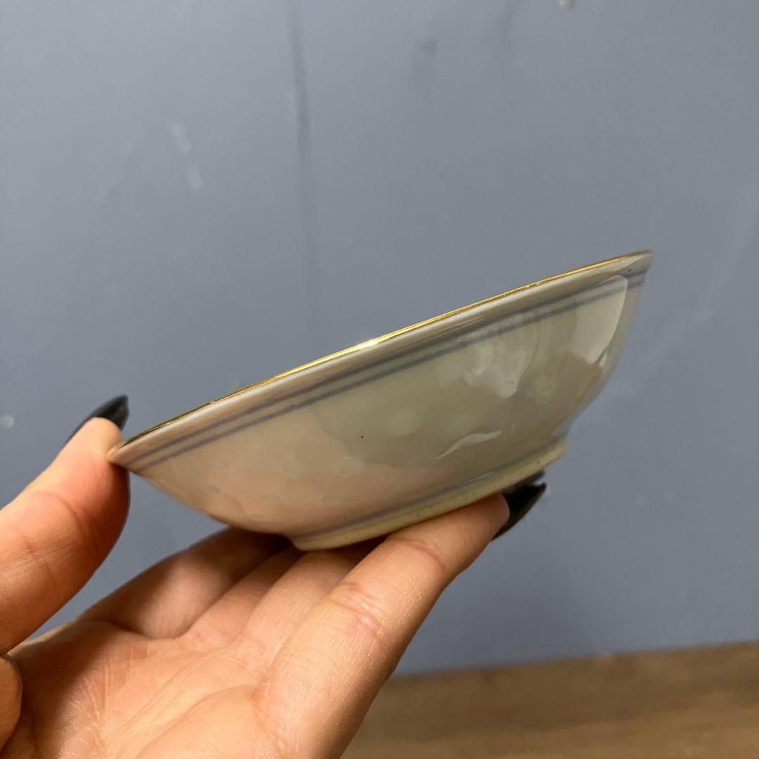 E-1 中国景徳鎮 高級食器セット 2客 蛍手 龍 鳳凰 金彩 6点セット