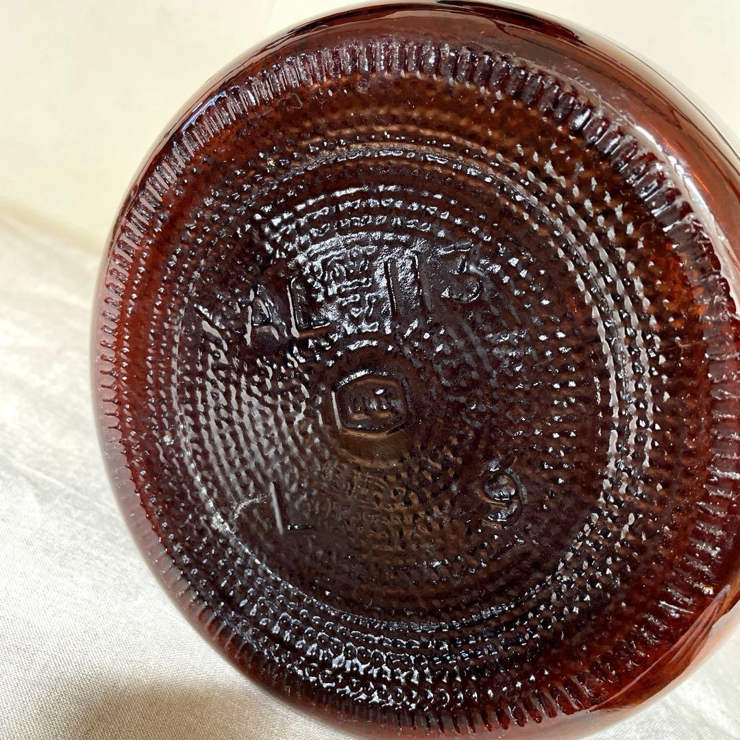 アンティークボトル　ガラス瓶　アンバー　琥珀　デミションボトル　店舗什器