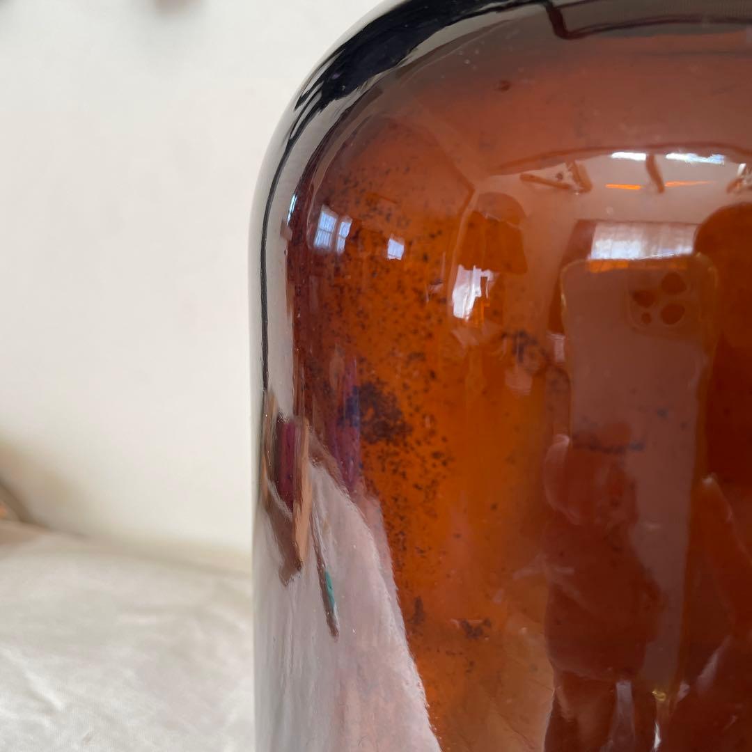 アンティークボトル　ガラス瓶　アンバー　琥珀　デミションボトル　店舗什器