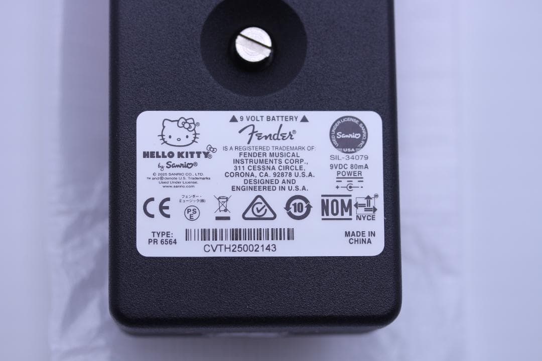 Fender Hello Kitty Fuzz エフェクター 黒 キティ◆