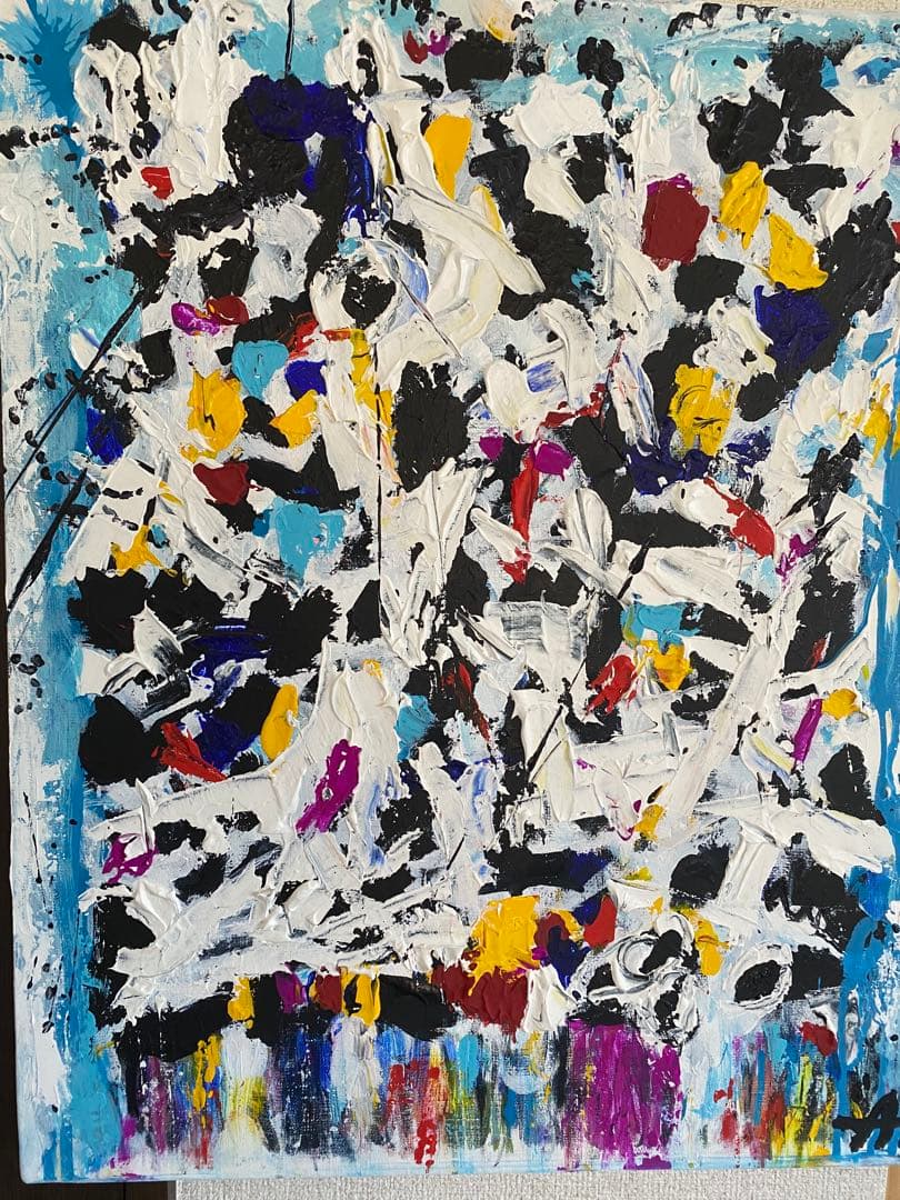 papas　「eye of the storm」抽象画 アクリル画　F12