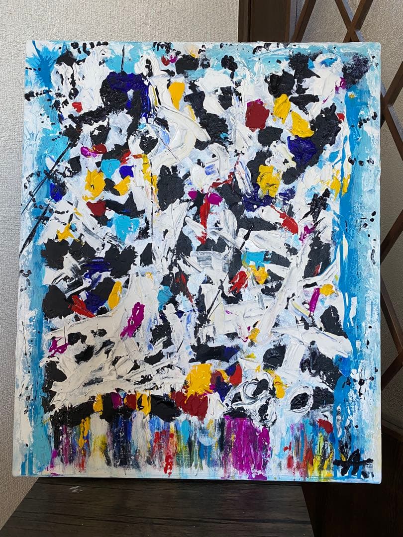 papas　「eye of the storm」抽象画 アクリル画　F12
