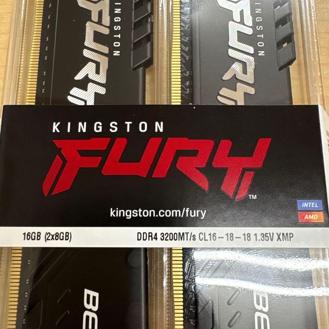 メモリ　FURY Beast DDR4 3200 8GB２枚組　16GB