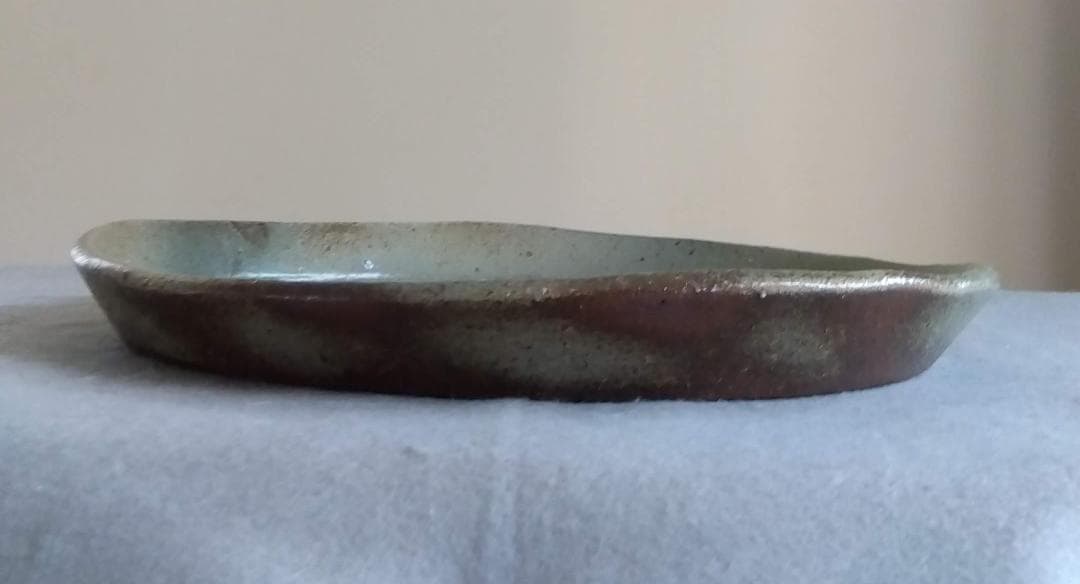 越前焼　あかね陶房　山路茜　【望月大皿】藍化粧ポップモダニズムな斬新デザイン大皿