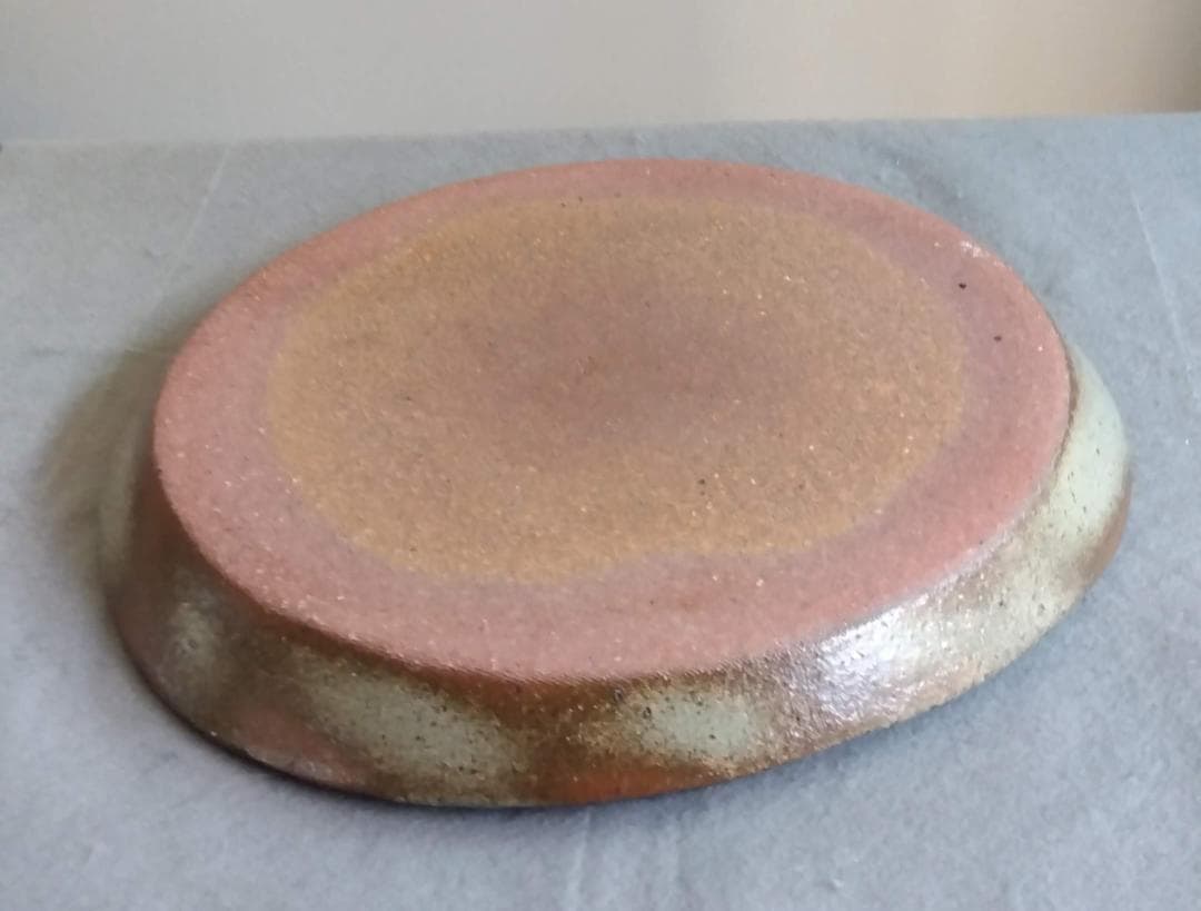 越前焼　あかね陶房　山路茜　【望月大皿】藍化粧ポップモダニズムな斬新デザイン大皿