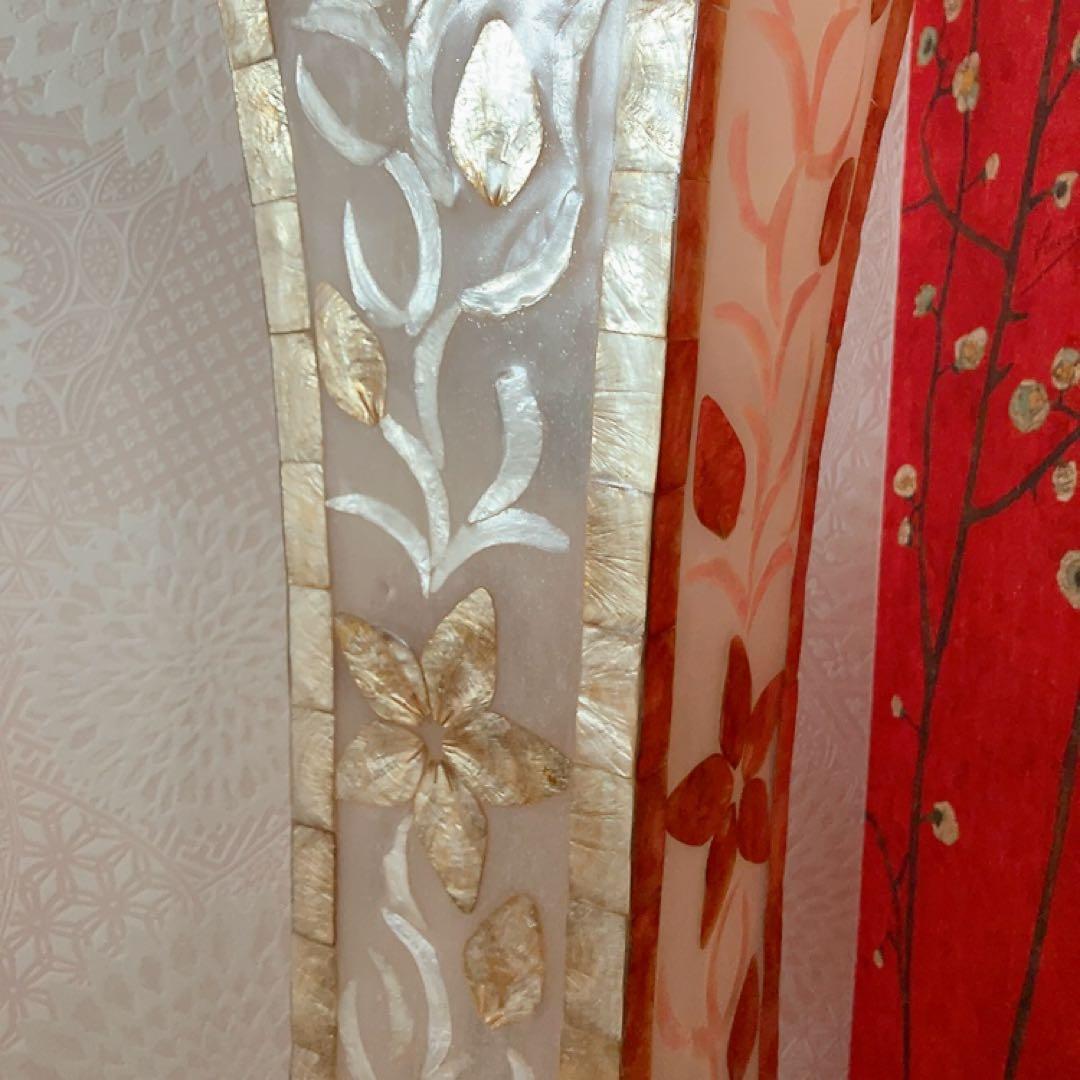 MANJA アジアンテイストのフロアランプ シェル×レジン 和モダン