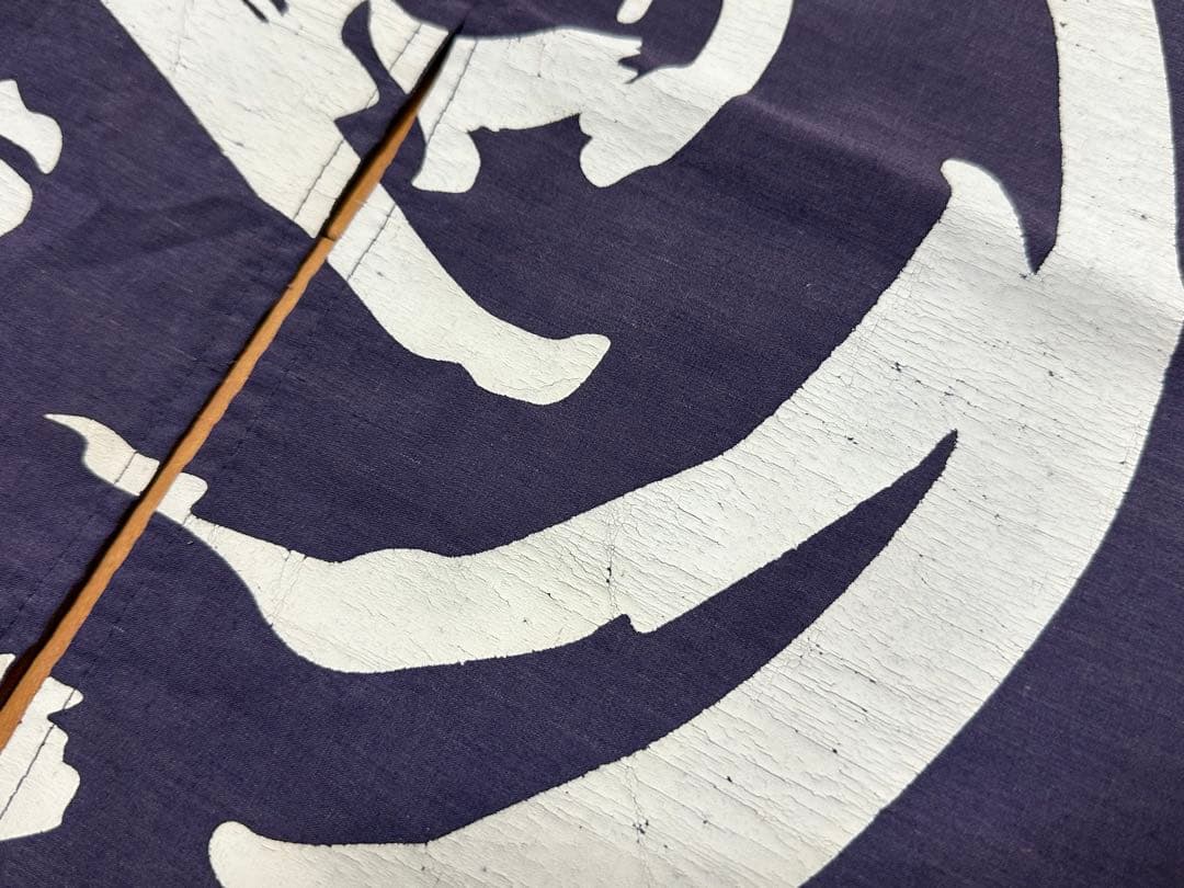 昭和レトロ 年代物 達磨 福 のれん 45cm×83cm ネイビー 濃紺 だるま