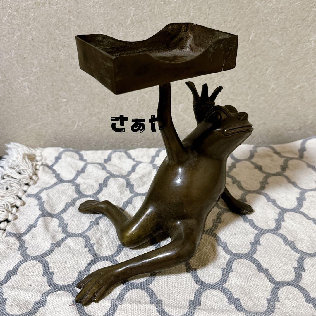 銅置物⑅カエル(角皿)⑅インドネシア