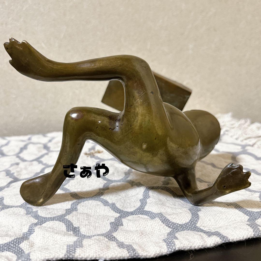 銅置物⑅カエル(角皿)⑅インドネシア