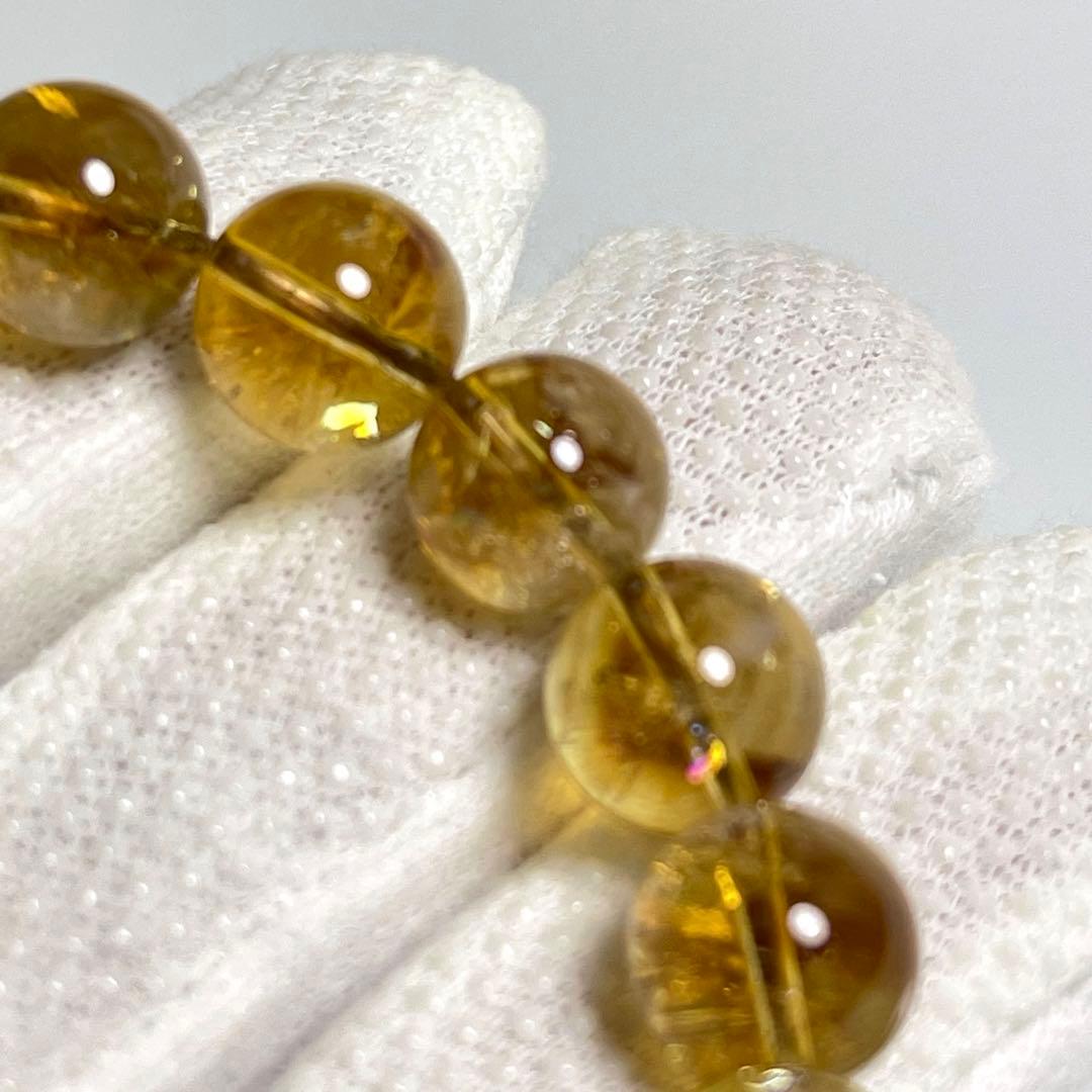 ガウリシャンカール産ヒマラヤスモーキークォーツ&シトリンブレス〜琥珀を添えて
