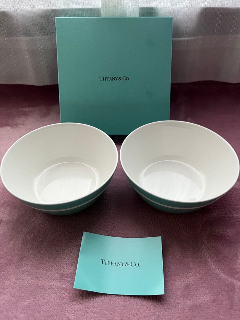 新品　ティファニー TIFFANY＆Co ブルー ボックス ボウル リボン ペア