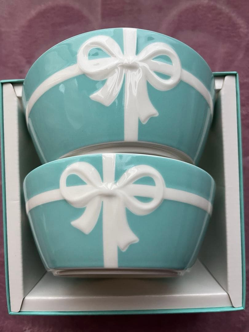 新品　ティファニー TIFFANY＆Co ブルー ボックス ボウル リボン ペア