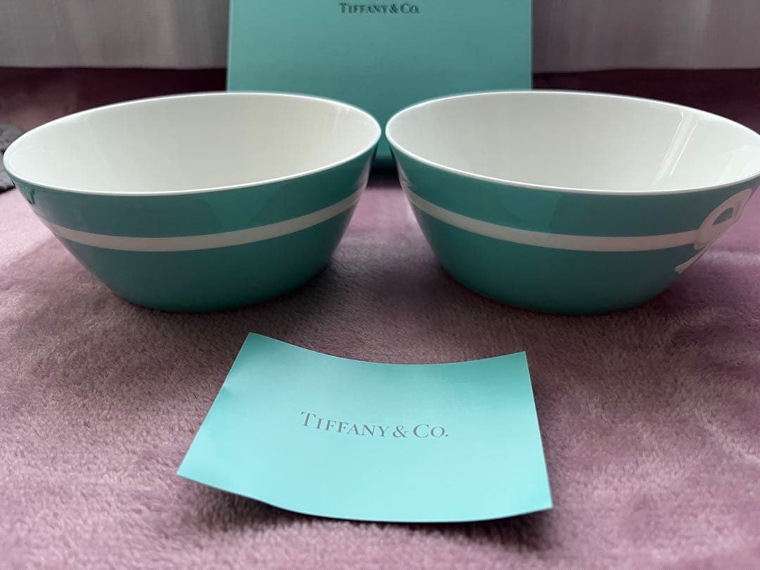 新品　ティファニー TIFFANY＆Co ブルー ボックス ボウル リボン ペア