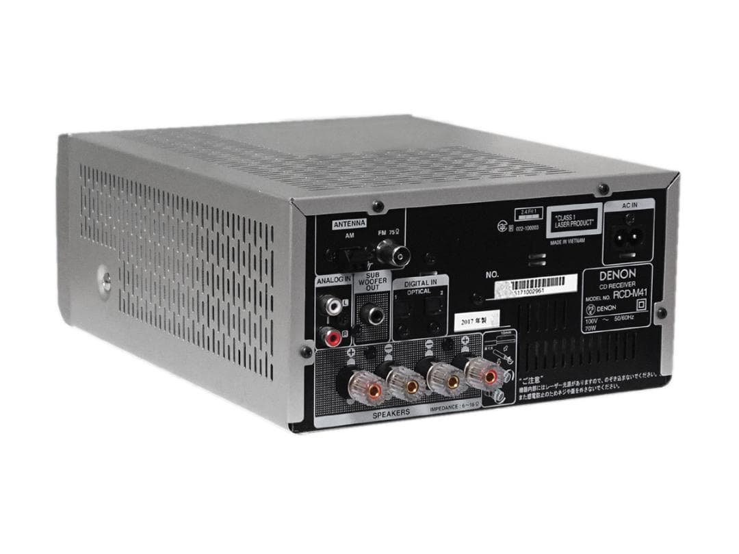 美品 DENON RCD-M41 CDレシーバー シルバー 2017年製 動作品