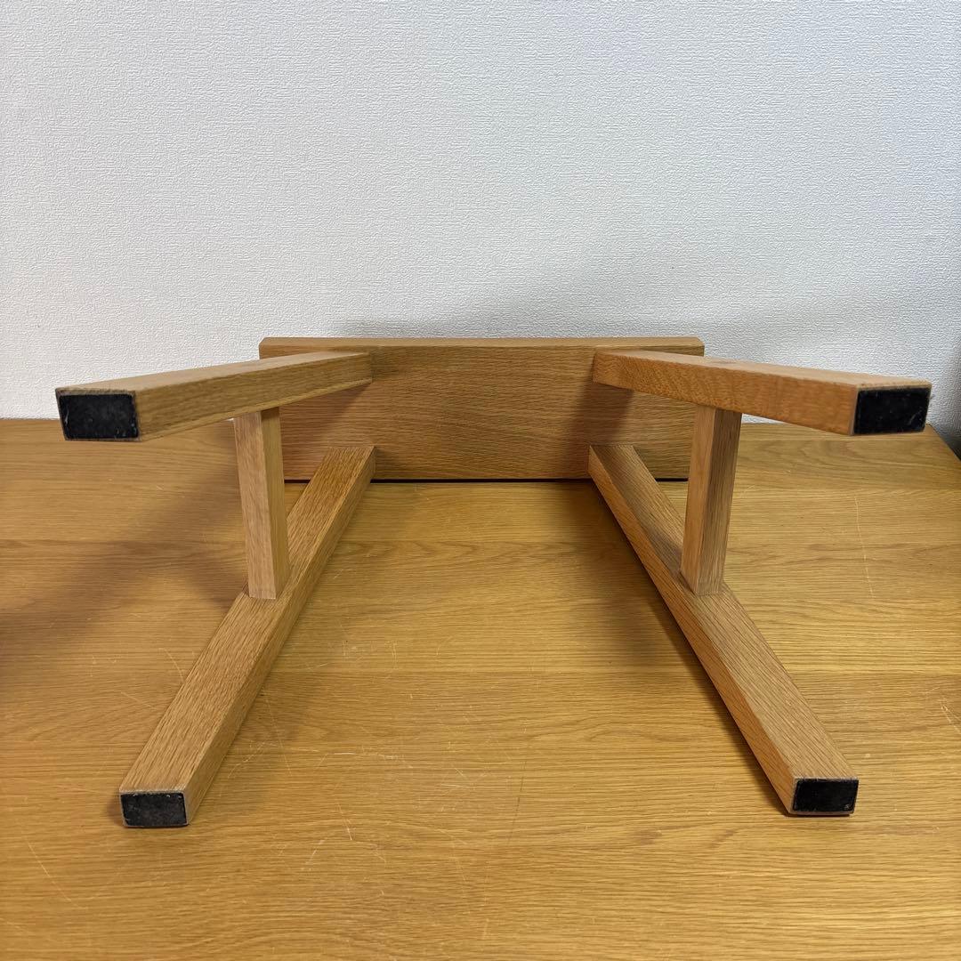 廃盤　無印良品の無垢材ベンチ・小　オーク材　木製　サイドテーブル　スタンド