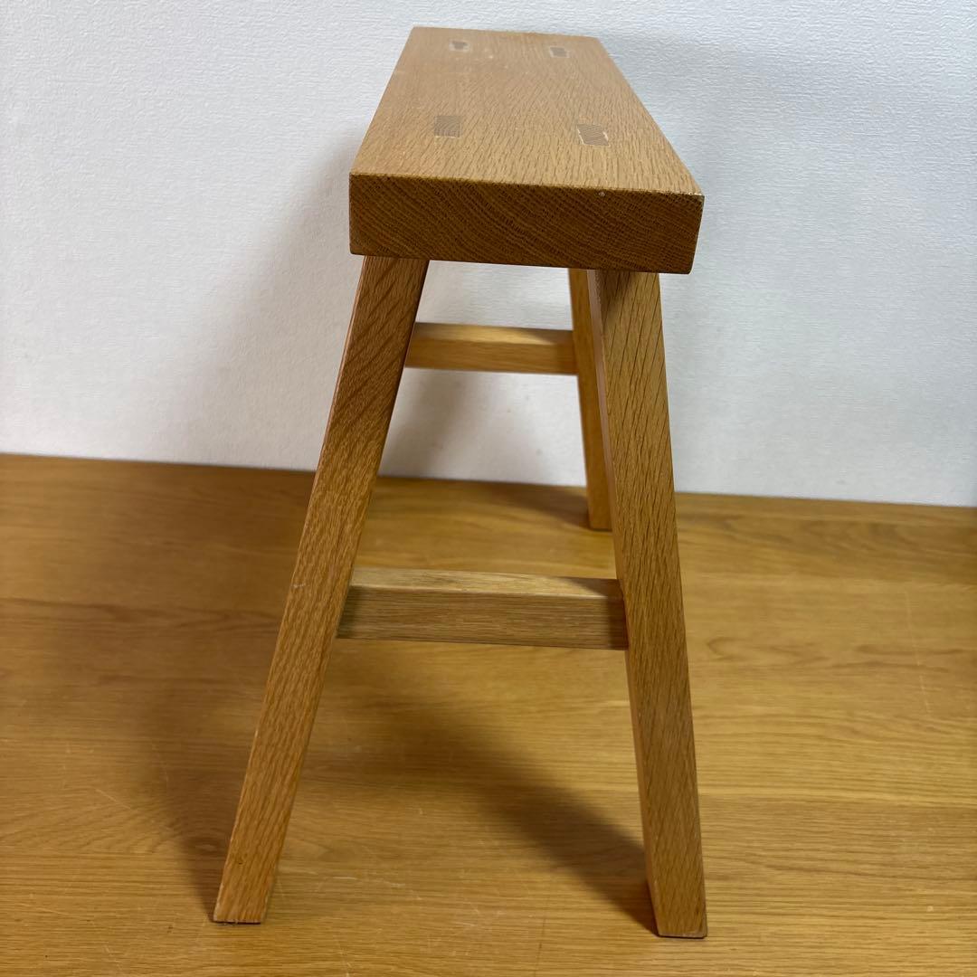 廃盤　無印良品の無垢材ベンチ・小　オーク材　木製　サイドテーブル　スタンド