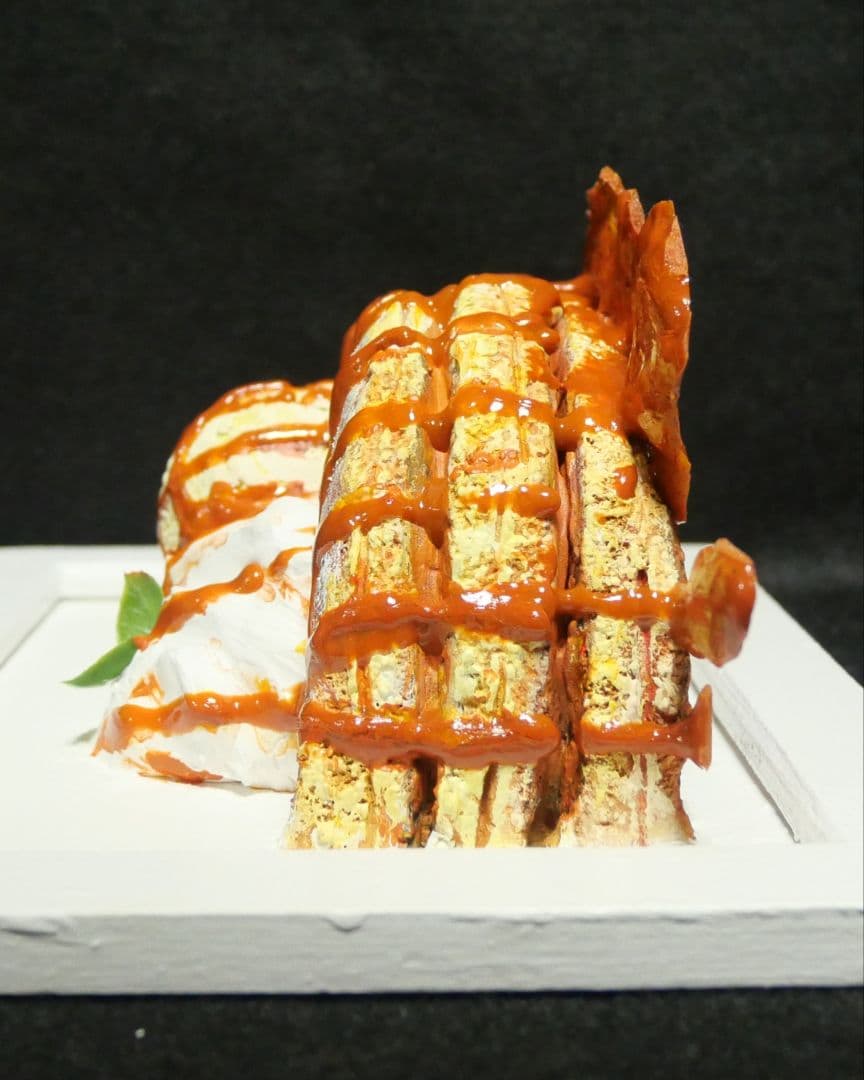 油絵 絵画 【飛び出すキャラメルパンケーキ】