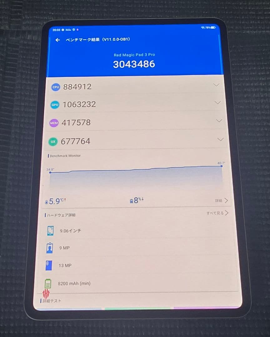Androidタブレット本体 REDMAGIC Astra Gaming Tablet