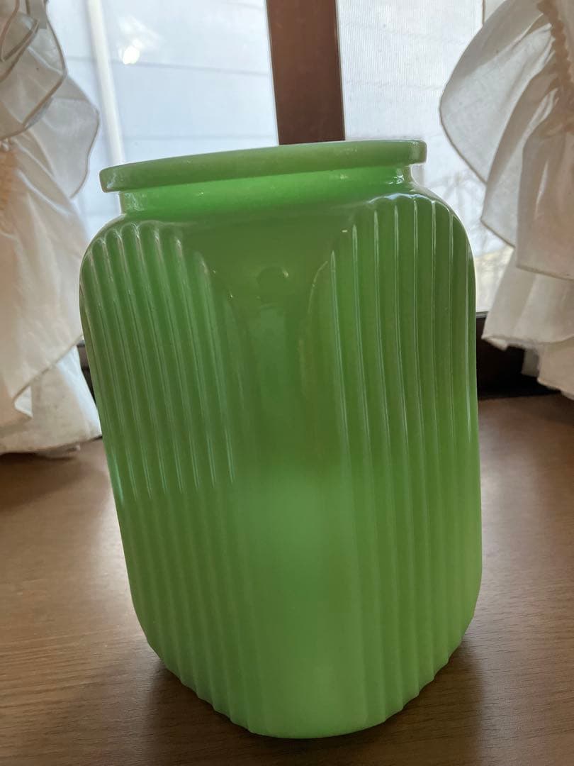 ジェダイグリーン　ミルクガラス コーヒーキャニスター