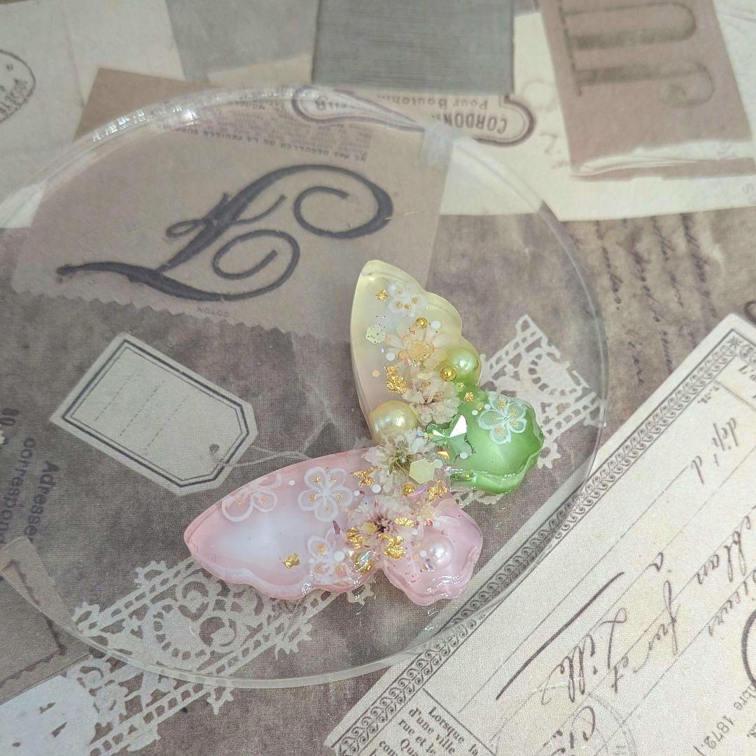 ＃461 手描き✴ひな祭り✴桃の花✴レジンヘアゴムキーホルダー