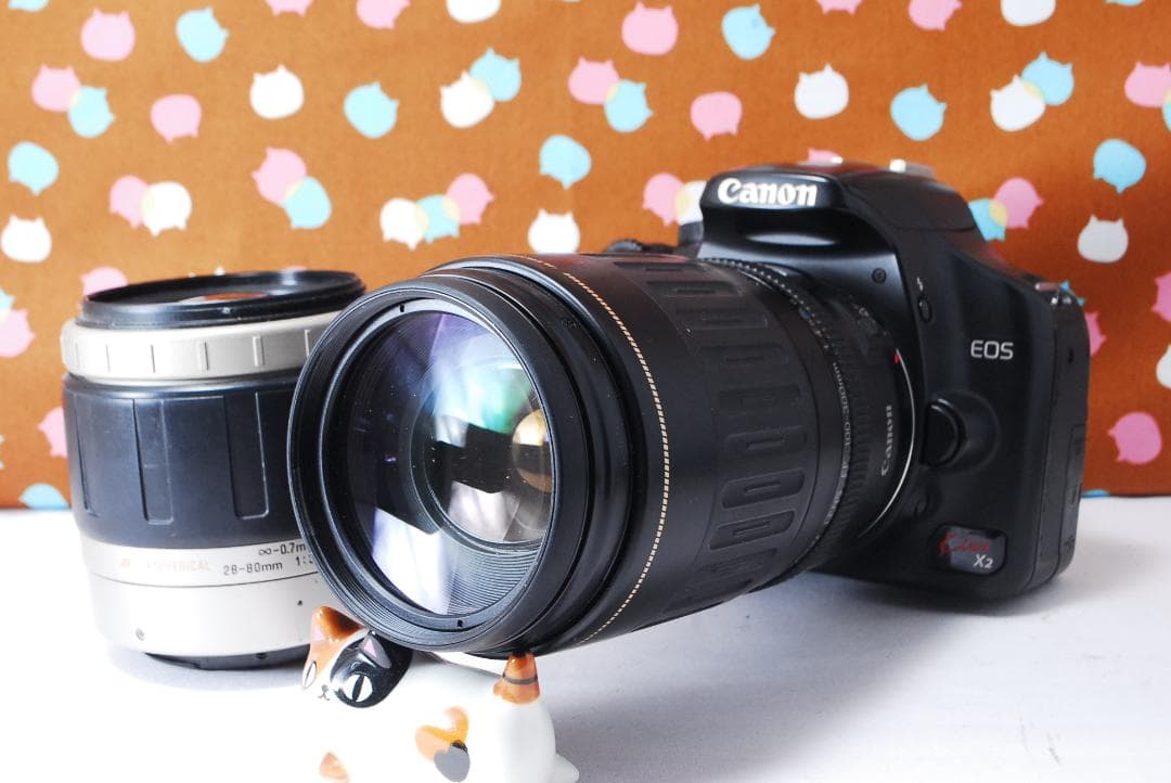 ✨スマホ転送可✨届いてすぐ使える✨Canon Kiss X2 ダブルレンズセット