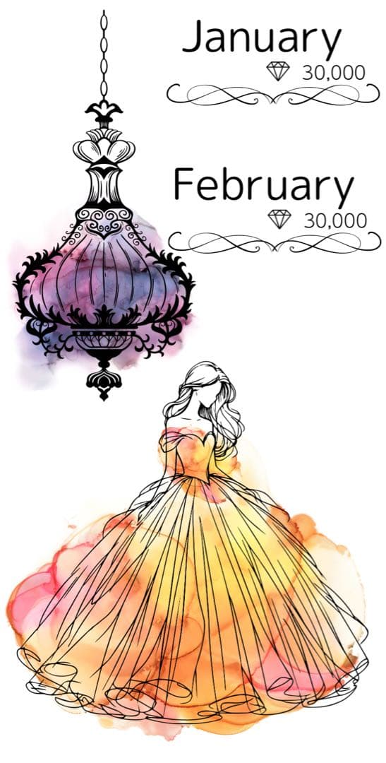 【ねぎこ】水彩プリンセスweeklyタイプ