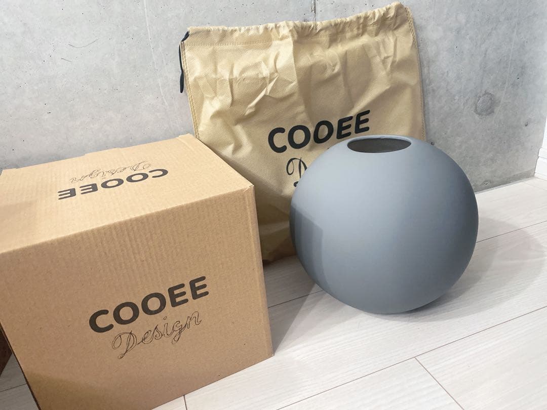cooee design ボールベース　グレー　20cm 花瓶　フラワーベース