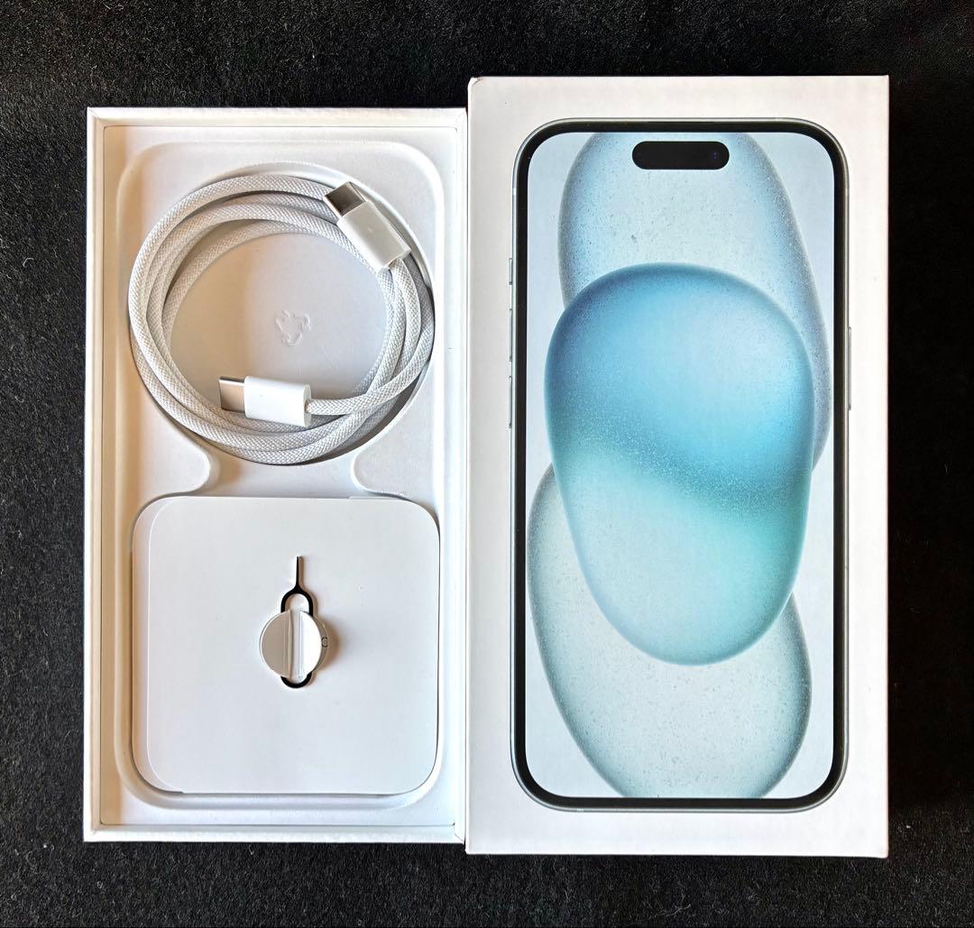 jyuh.　iPhone 15 ブルー 256GB 純正保護ケース他付属品