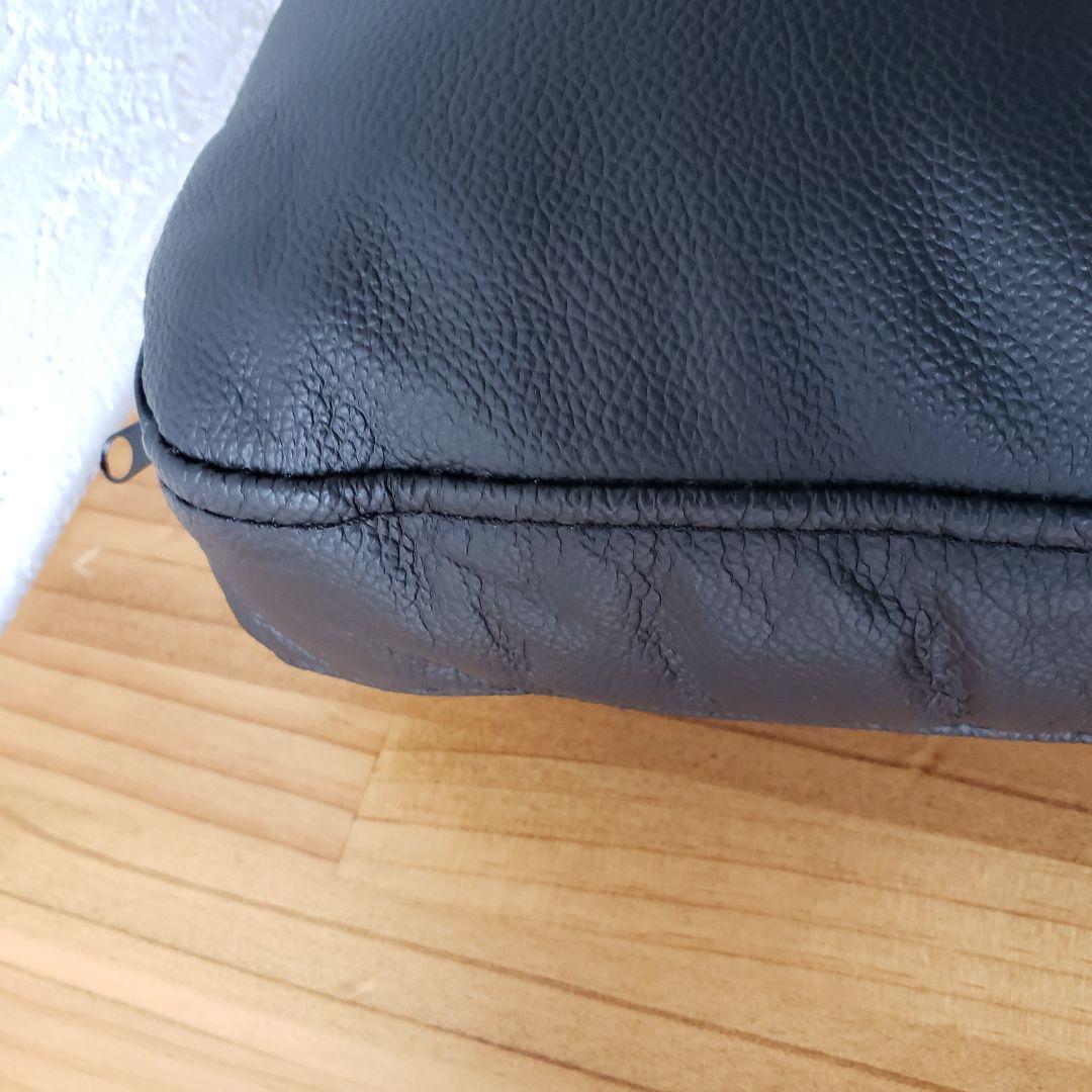 ★ブラック牛革レザークッション 2個セット黒