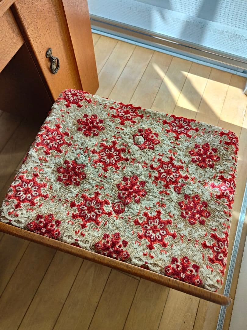 レトロ アンティーク 昭和 木製ドレッサー・ミラー・スツール付き