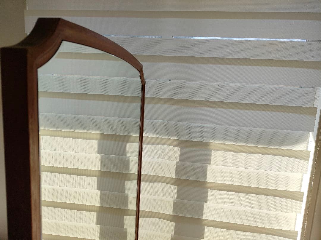 レトロ アンティーク 昭和 木製ドレッサー・ミラー・スツール付き