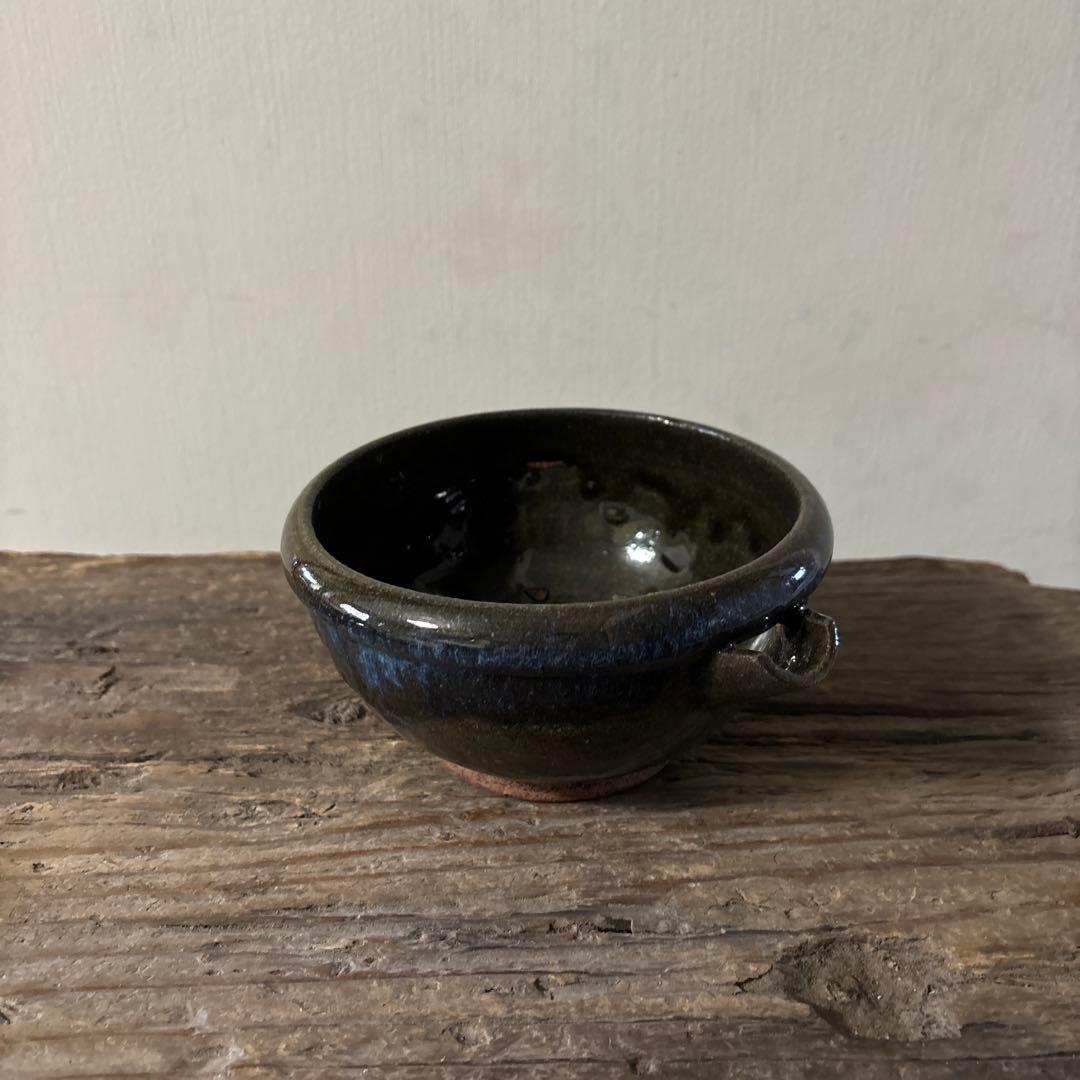古い平清水片口　酒器　アンティーク　骨董　黒釉　 古美術　白洲正子　検:李朝