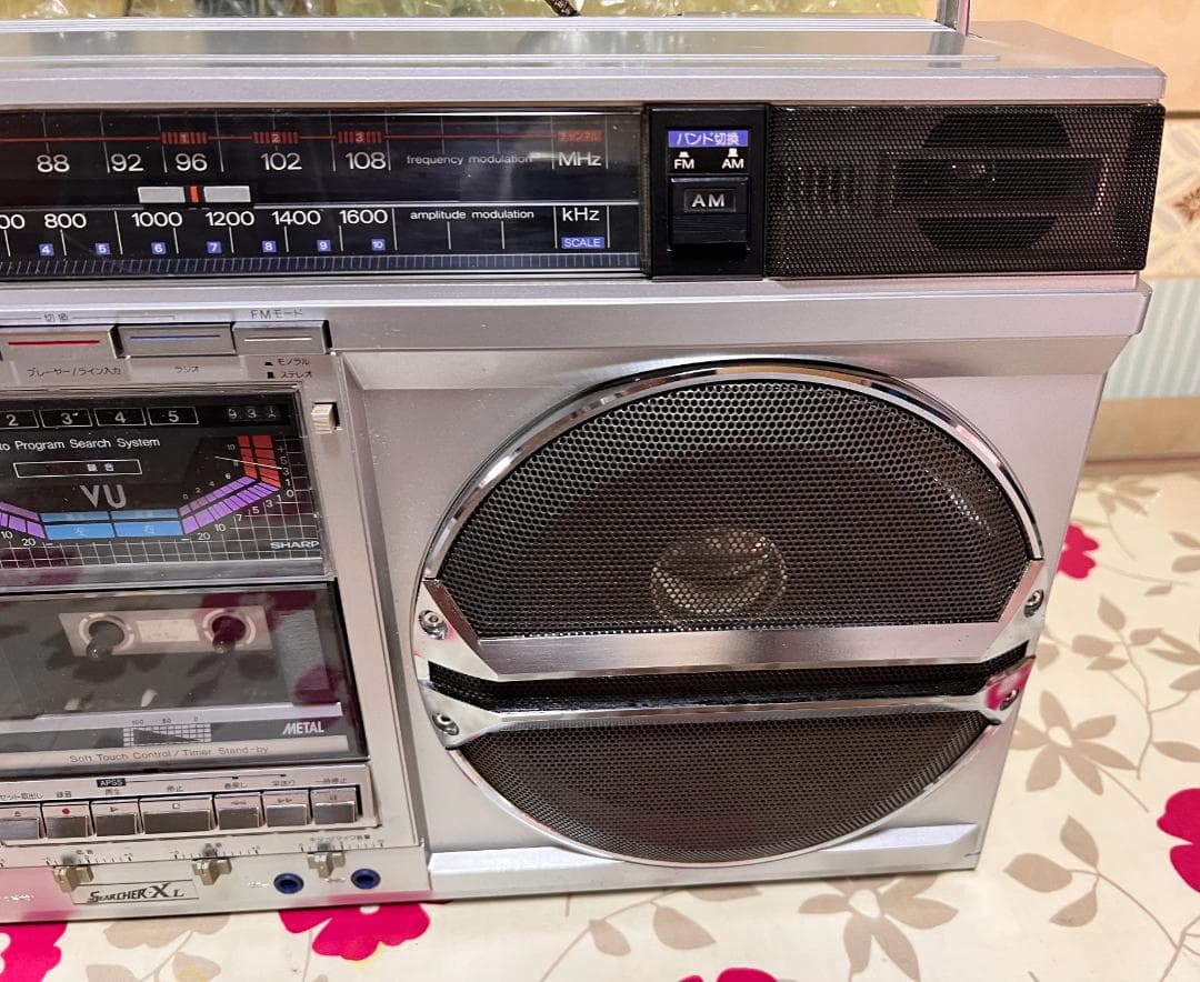 シャープ 大型ラジカセ サーチャー GF-535 完動品 当時カタログ付き