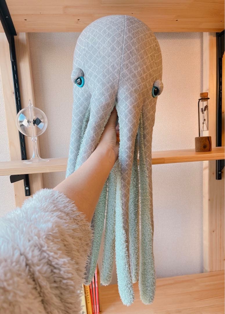 おねむのタコくんJr.(キルトグレー×ミントグリーン)