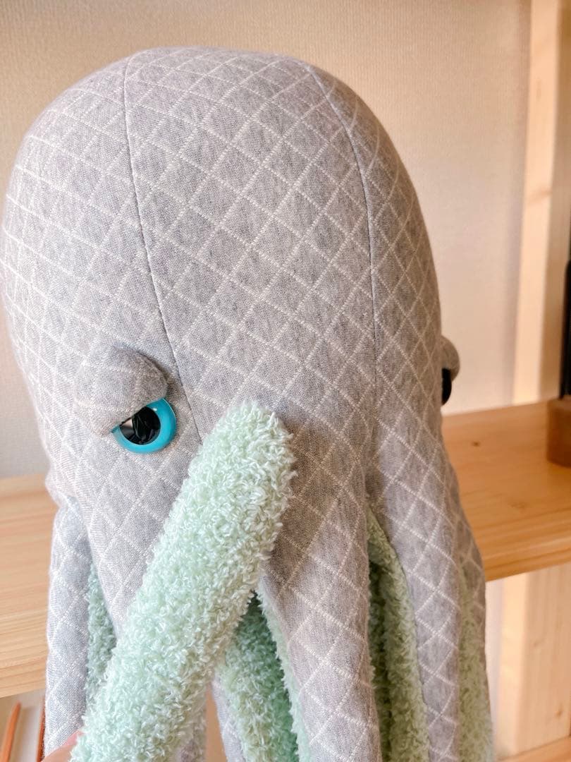 おねむのタコくんJr.(キルトグレー×ミントグリーン)