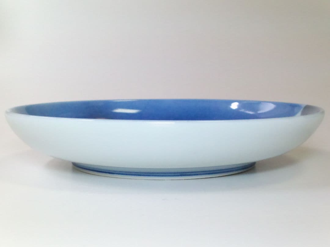 大値下げ●図変わり時代皿●瀬戸焼吹墨印判富士帆船絵図小皿５枚組●保管品未使用