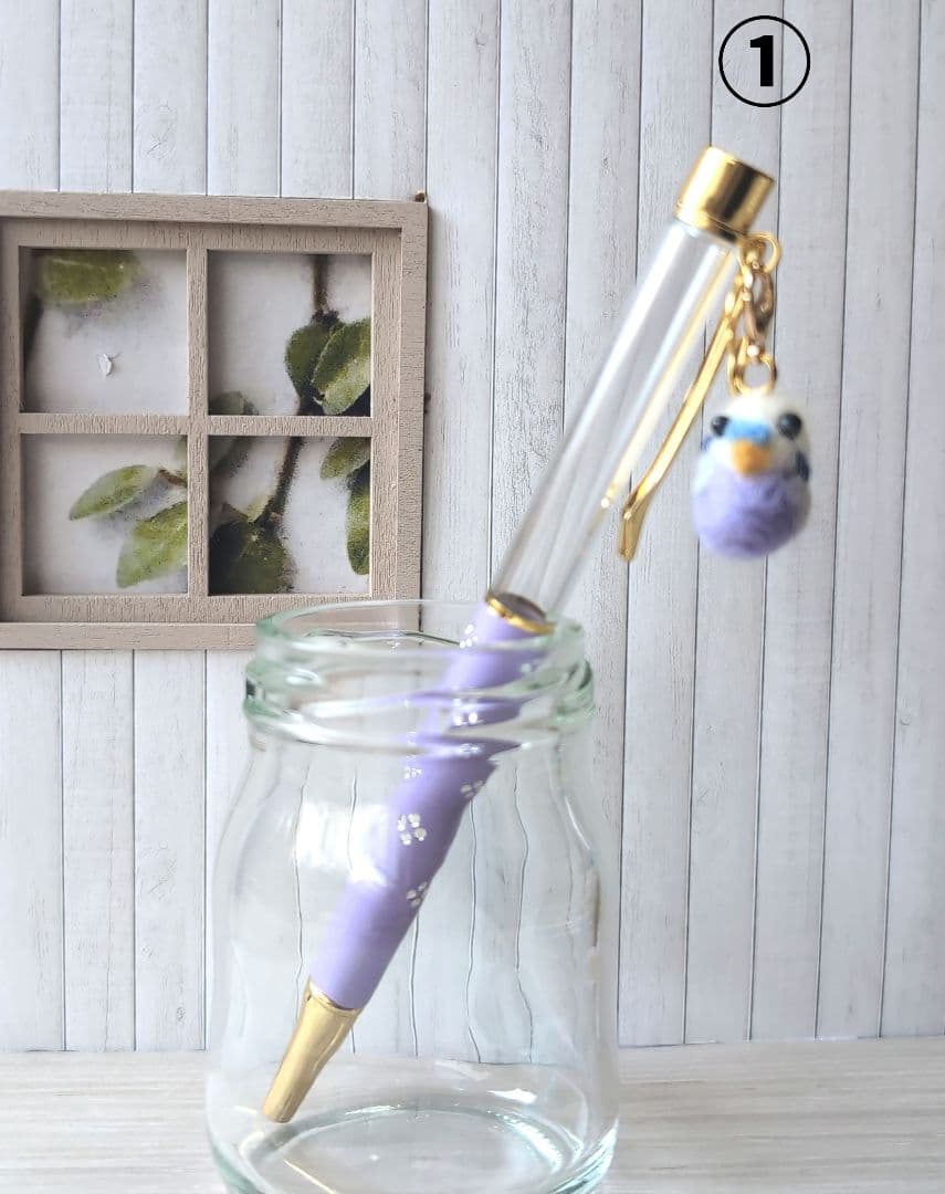 羊毛フェルト セキセイインコ メモリアルボールペン