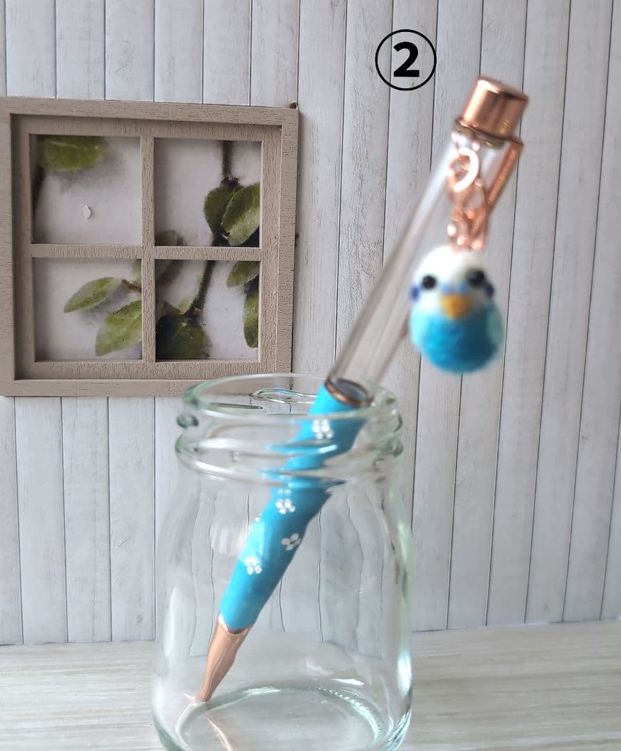 羊毛フェルト セキセイインコ メモリアルボールペン