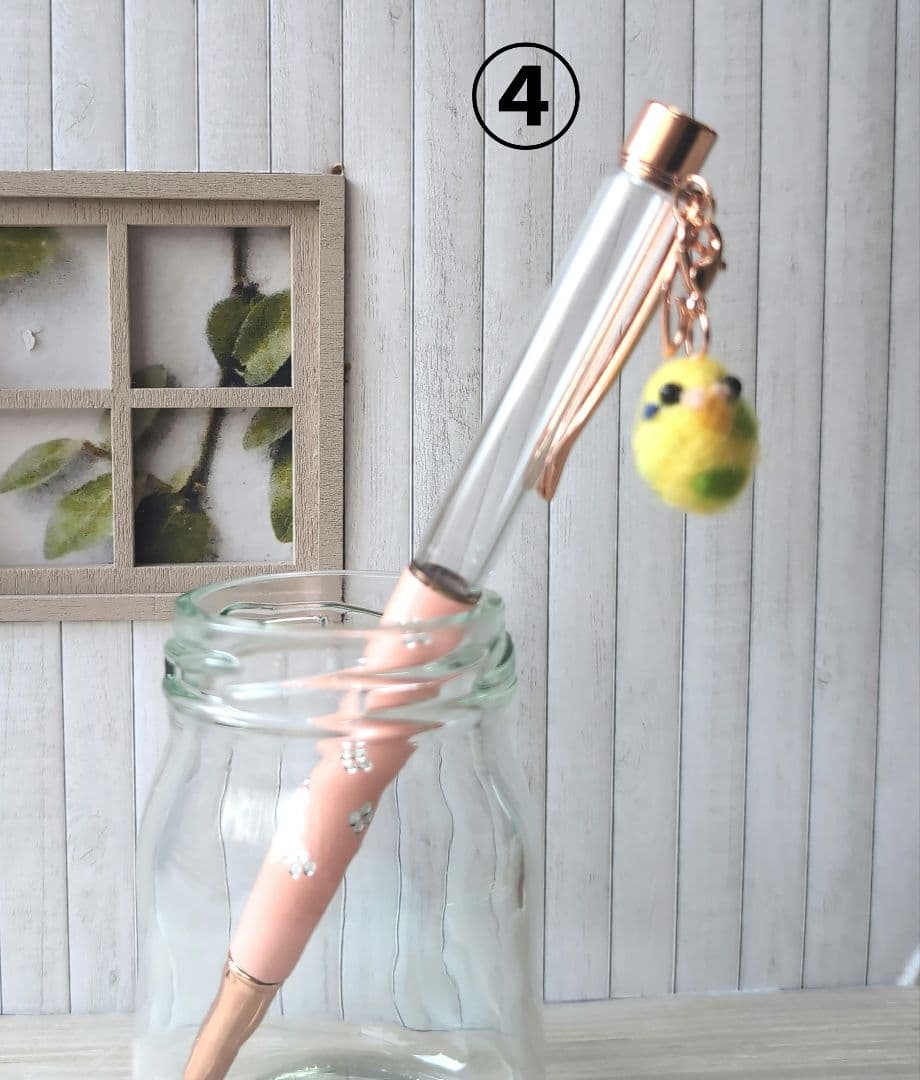 羊毛フェルト セキセイインコ メモリアルボールペン