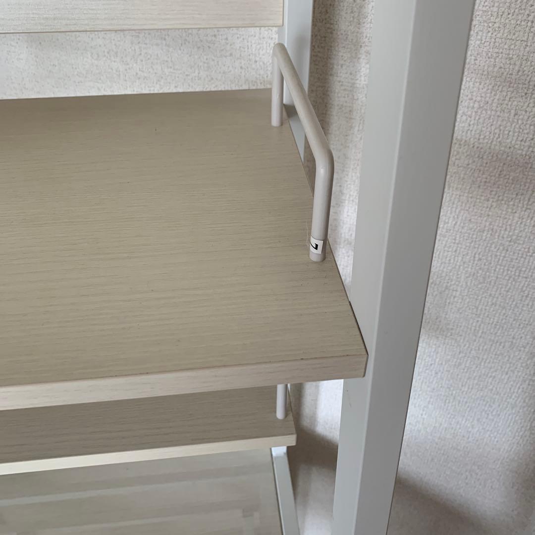 【完成品】ニトリ　省スペースデスク　ホワイトウォッシュ