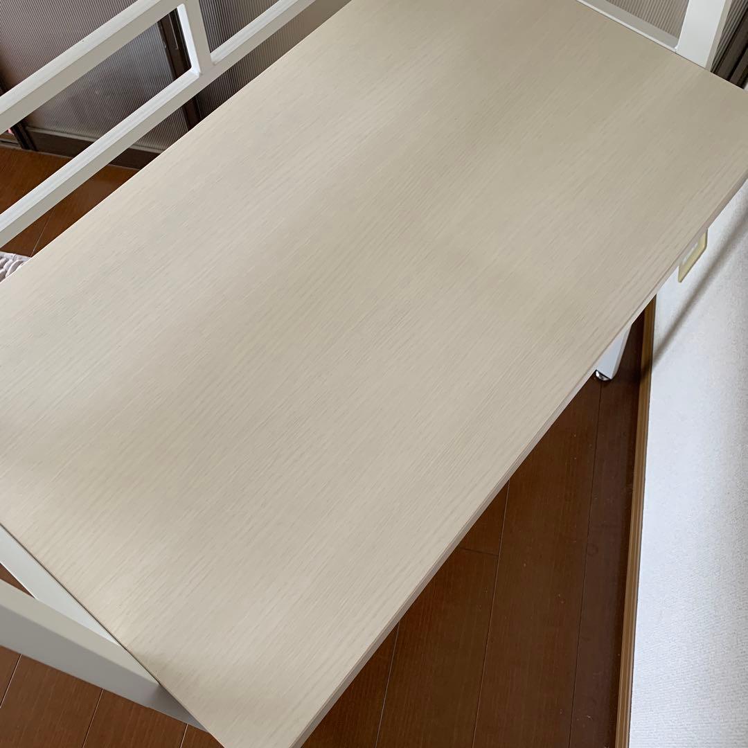 【完成品】ニトリ　省スペースデスク　ホワイトウォッシュ