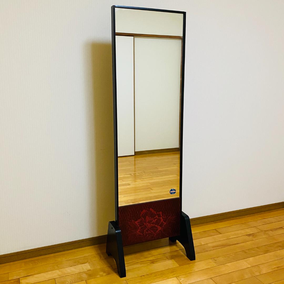 鎌倉彫 姿見 日本板硝子 メタルバック高級鏡 ハイミラー ドレッサー 着付け