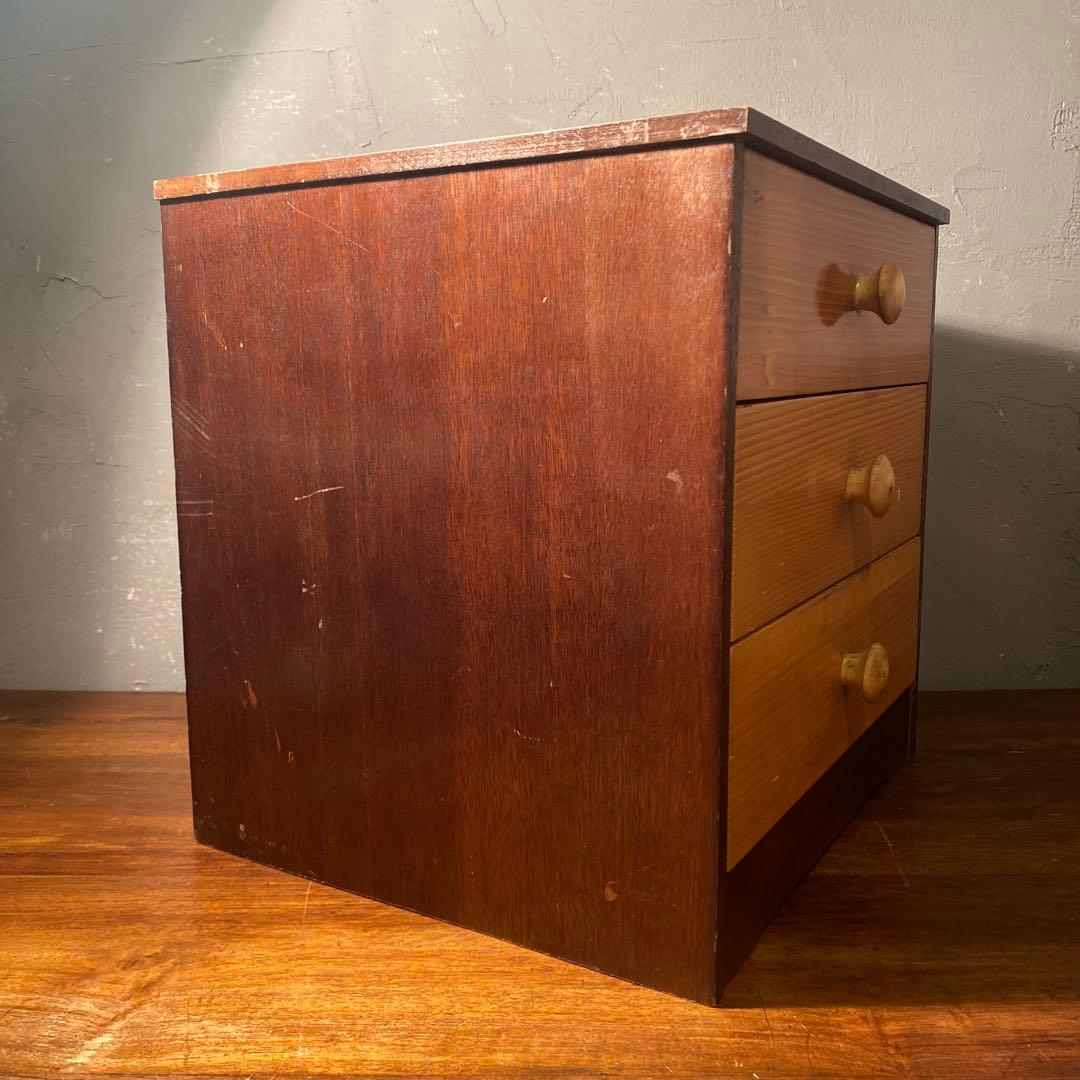 昭和レトロ 三段小引き出し ミッドセンチュリー ポストモダン インテリア 収納